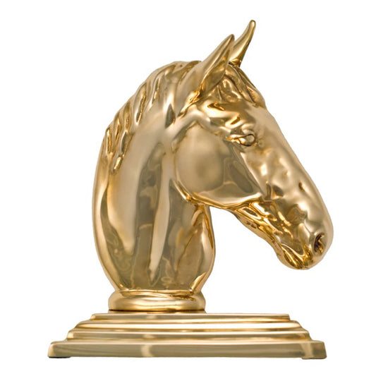 Brass Horse Head Bookend